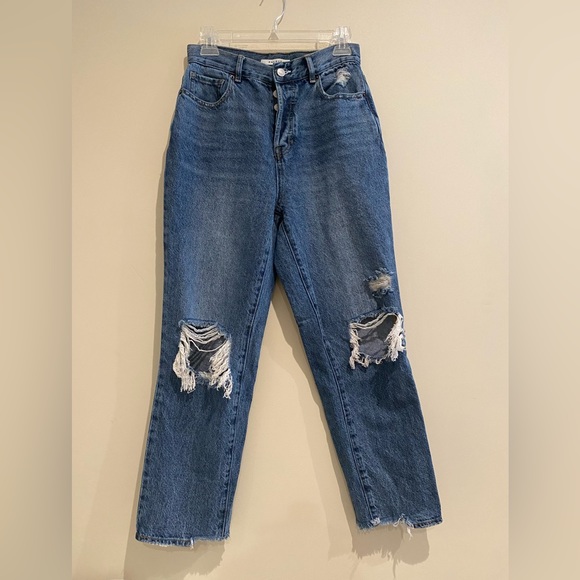 PacSun High Rise Straight Button Fly Blue Jeans - Picture 1 of 9